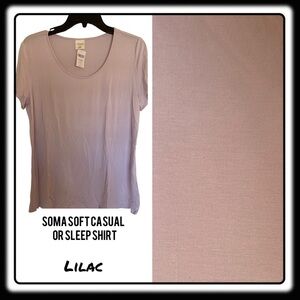 NWT SOMA Lilac soft sleep/casual shirt size Medium